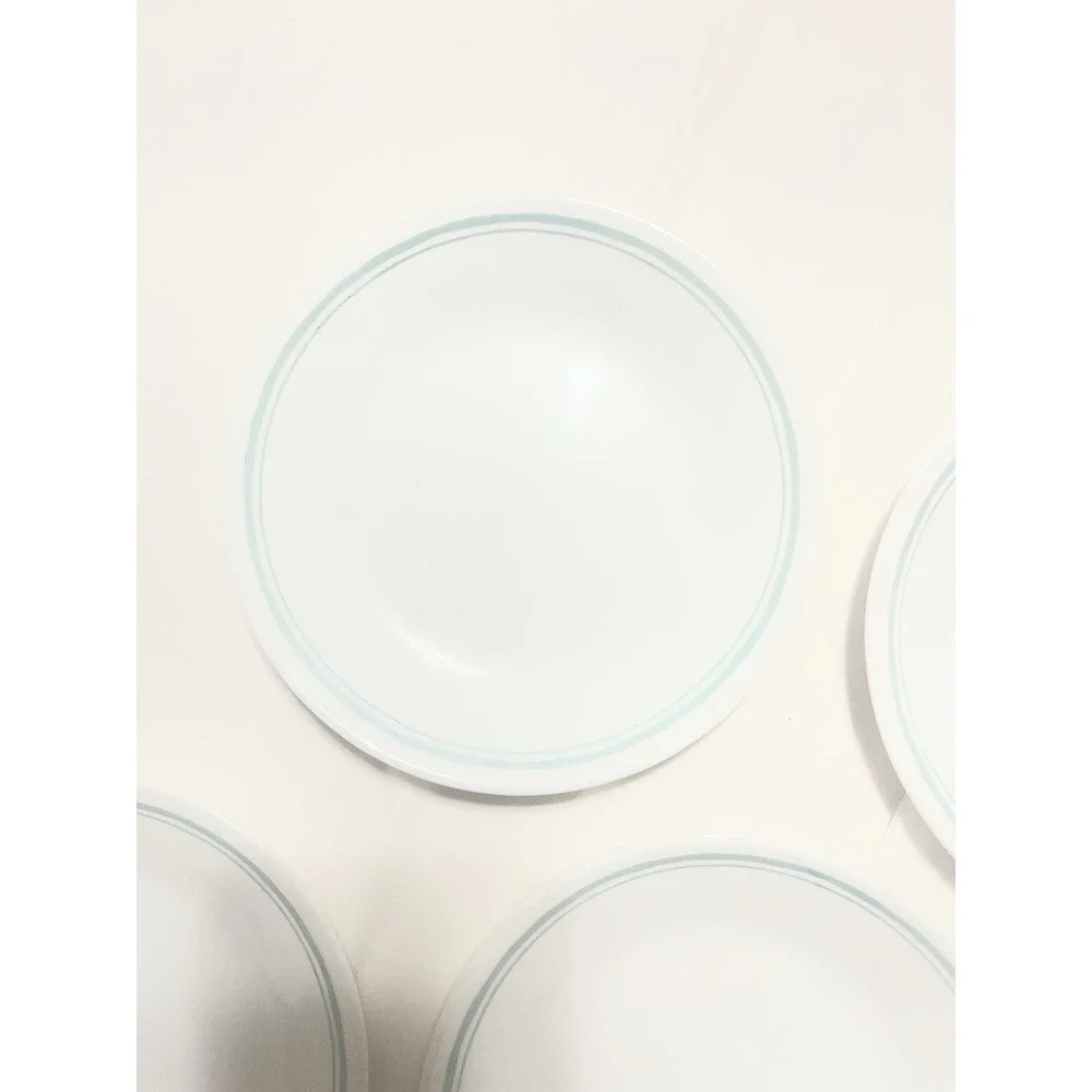Corelle Delano Set of 6 Plates 6.75 Inches White Blue